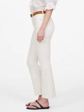 NEW Madewell Mid-Rise Ankle Length Kickout Jeans in Purest White W27